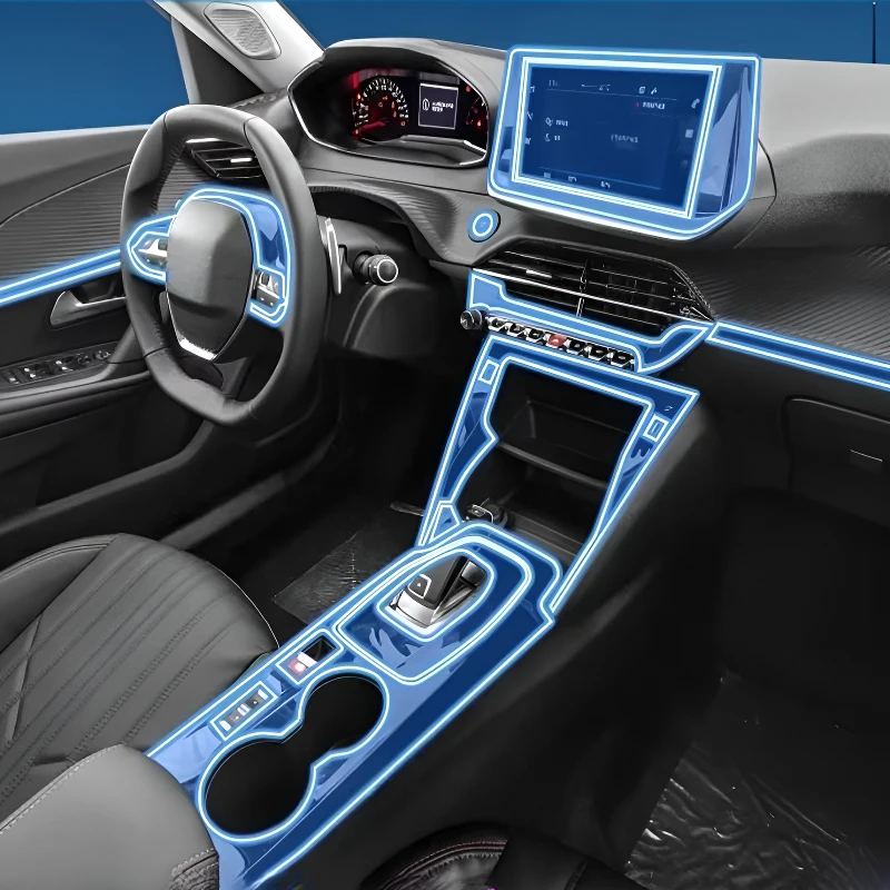 Für Peugeot 2008 Modelle 22-25 Armaturenbrett Multimedia GPS-Navigation Transparente Kratzschutzfolie Modifikation