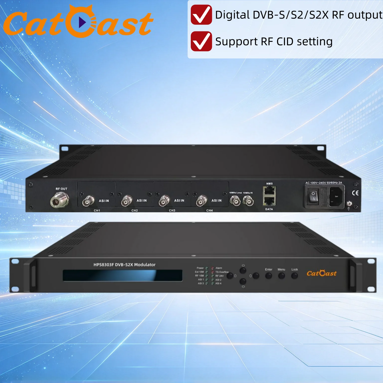 DVB-S2X Modulator with Biss Scrambling IP Input Converter Digital DVB-S/S2/S2X RF Output