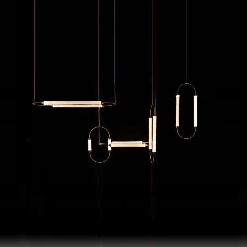 Imagem -06 - Pode Ser Escurecido Led Clipes Mágicos Ouro Minimalismo Iluminação Lustre Pendurado Lâmpadas Luminária de Suspensão Lampen para Sala Jantar