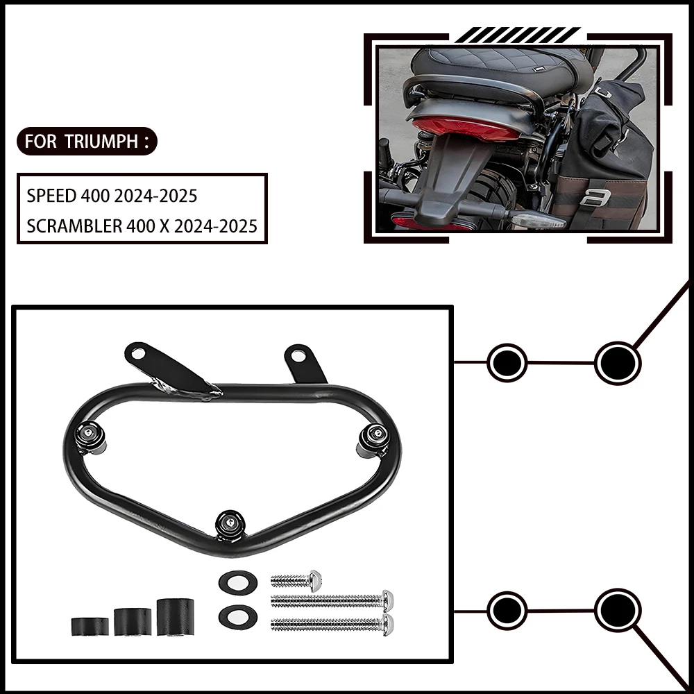 Suitable for Triumph SPEED400 SCRAMBLER400X 24-25 motorcycle accessories modification left side bag holder luggage rack