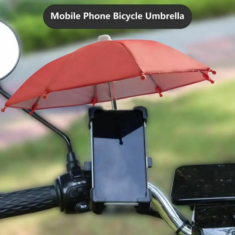 Motorcycle Bicycle Riding Mobile Phone Holder Sun Shade Color Mini Umbrella Portable Waterproof Locomotive Bracket Umbrella