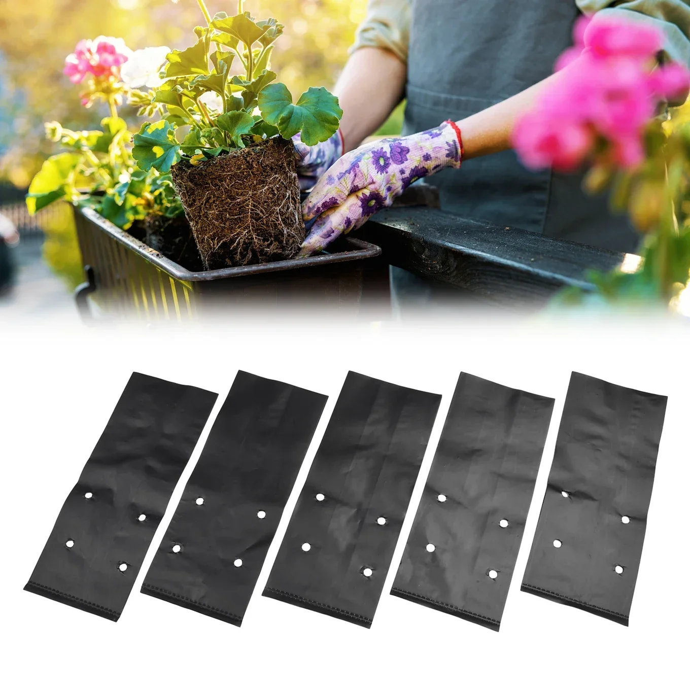 

Water-saving Corrosion-resistant Drought-resistant Nursery Bags Planting Bags 100PCS PE Material Plant Growth Bag