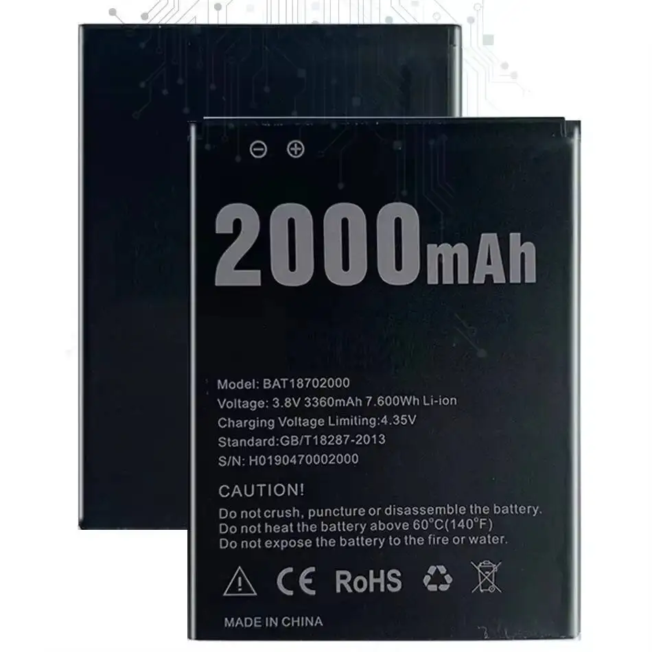 

2000 мАч BAT18702000 для мобильного телефона Doogee X50, замена аккумулятора премиум-класса, стабильная