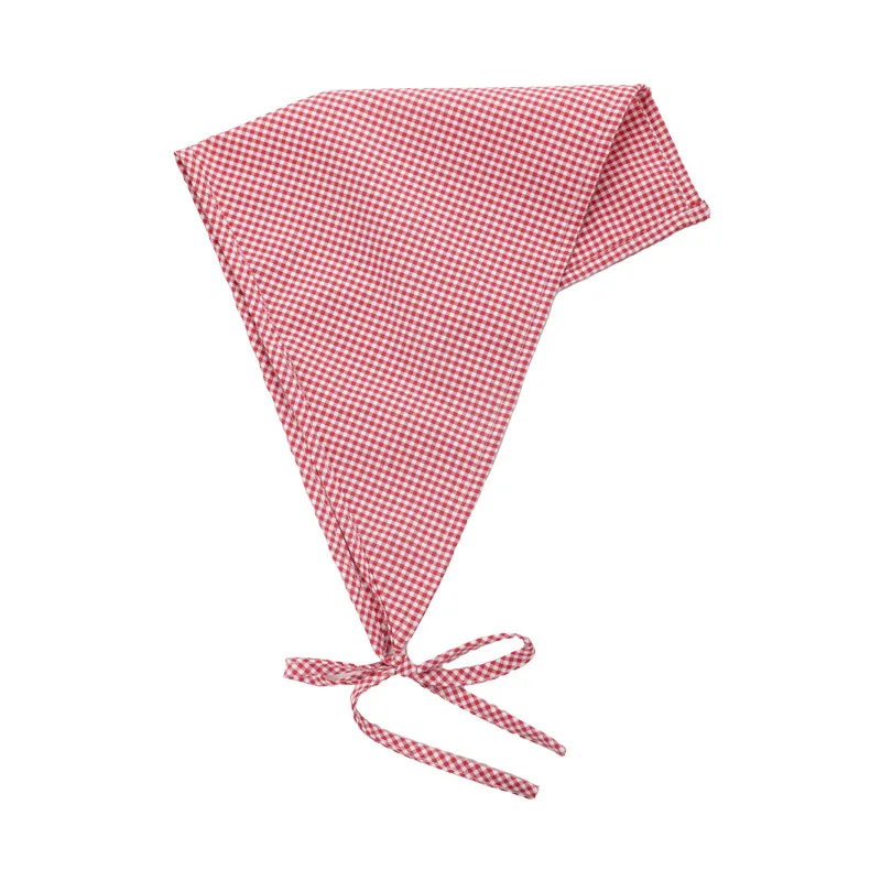 French Country-Style Checkered Headscarf for Women Decorative Triangle Scarf for Stylish Teenage Girls Hair Tying Scarf Headband image 6