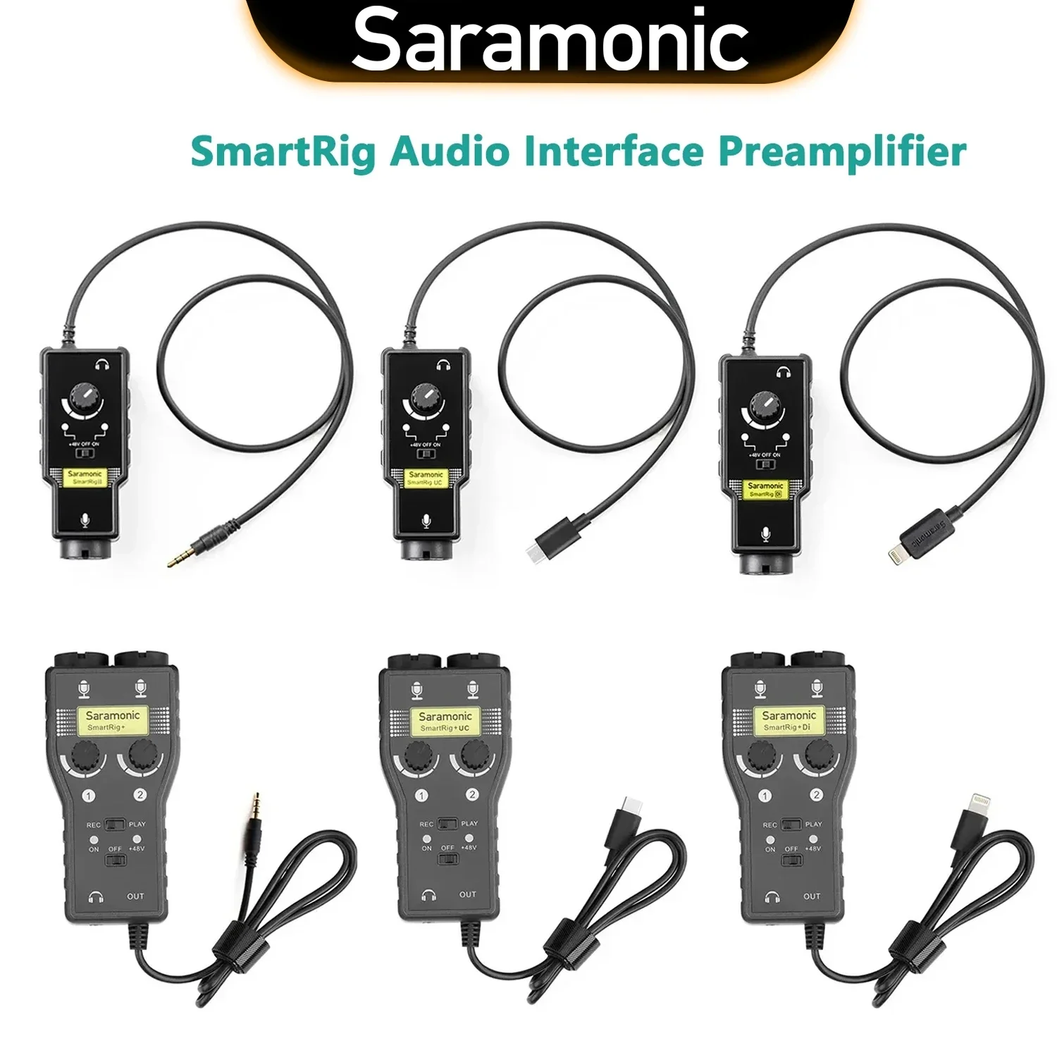 

Saramonic SmartRig аудиоинтерфейс предусилитель для микрофона XLR 6,3 мм гитара смартфон iPhone Youtube запись потоковая передача