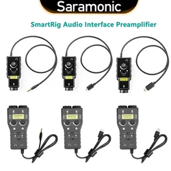 Saramonic-Préamplificateur petaudio SmartRig, microphone XLR, 6.3mm, JESmartphone, iPhone, YouTube, Streaming statique