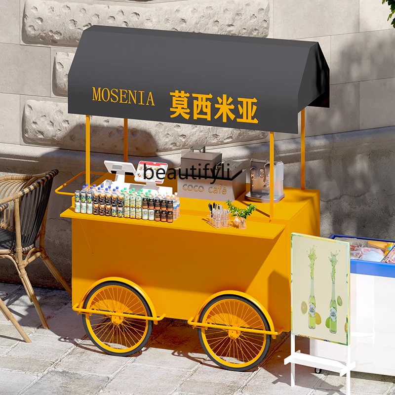 Movable stall car street stall creative outdoor stall car commercial street coffee shop snack car