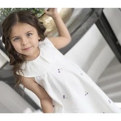 Ali Plus SS25 white linen with embroidered cherries vintage girls dress and romper