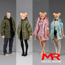 1/12 Scale Hoodie Loose Zipper Coat Windbreaker Clothes Model Fit 6'' Male Female Soldier Action Figure Body Dolls