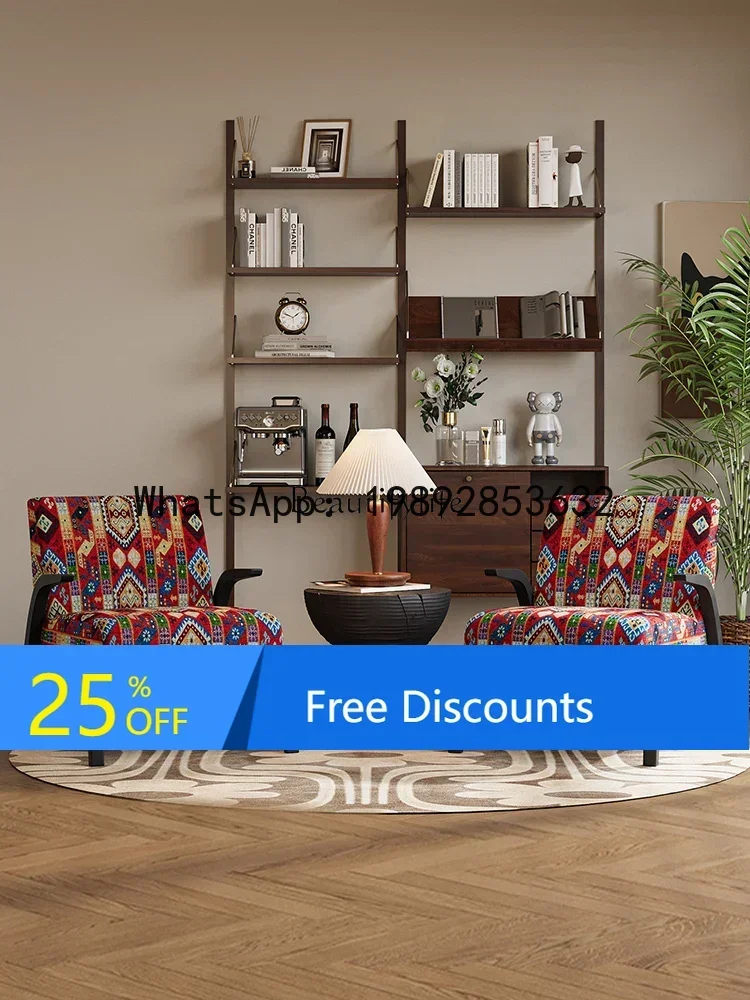 

Single Sofa Living Room Balcony Designer American Retro Cafe Homestay Lounge Chair