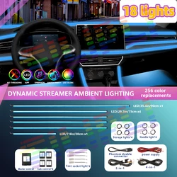 Uniwersalne światło otoczenia LED Symphony Rainbow Car RGB Neon Full Color Streamer Acrylic Strip APP Control Environment Light