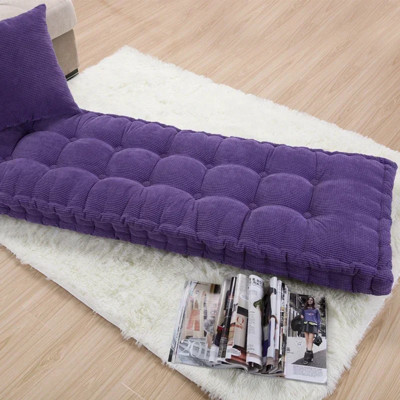 Long Cushion Thickening Garden Chair Cushion Solid Color Home Seat Mat Floor Cushion 55x155/55x165cm