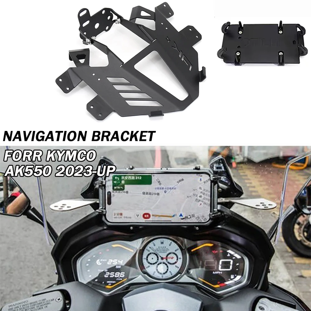 

For Motorcycle Windshield Mount Front Phone Stand Holder Phone GPS Navigaton Plate Bracket FOR KYMCO AK 550 AK550 Ak550 Premium