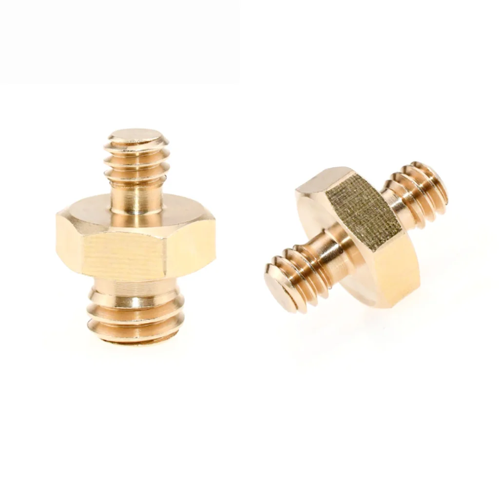 Doppel Kopf Kamera Schraube Adapter Converter 1/4 "zu 1/4 oder 3/8" Männlich zu Männlich Edelstahl für Einbeinstativ stativ Käfig Schraube Pack – Detail 16