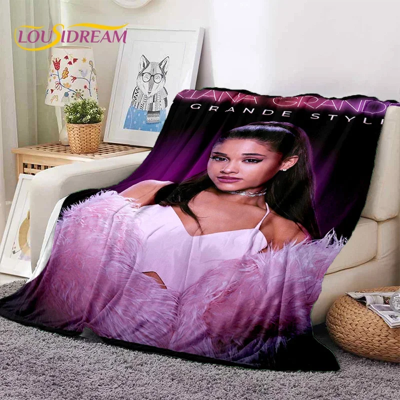 3D Ariana Grande Cat Ari Singer coperta di flanella morbida per letti divano camera da letto Picnic, coperta per copertura regalo per il tempo