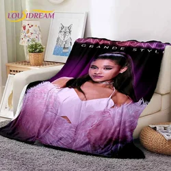 3D Ariana Grande Cat Ari Singer coperta di flanella morbida per letti divano camera da letto Picnic, coperta per copertura regalo per il tempo libero all'aperto