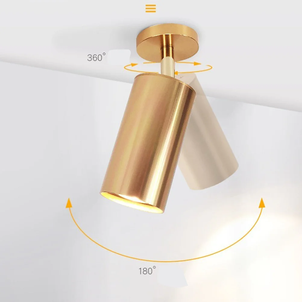 

Retro Copper Led Spotlight Aluminium Alloy For Store Home Restaurant Wall Ceiling Warm Yellow Single Head