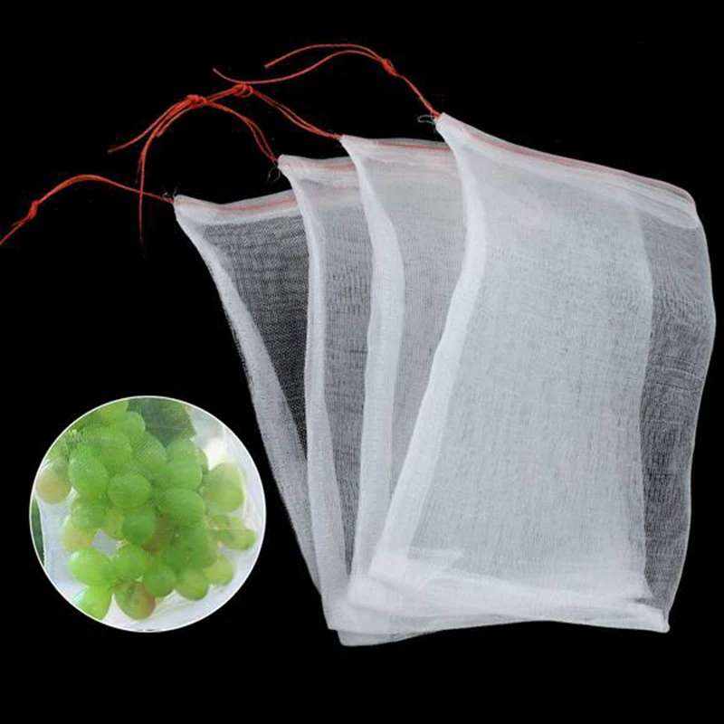 100Pcs Groente-en Druif Netto Zak Multifunctionele Tas Insect-Proof Insect Waterafstotend Herbruikbare Fruit bescherming Zakken