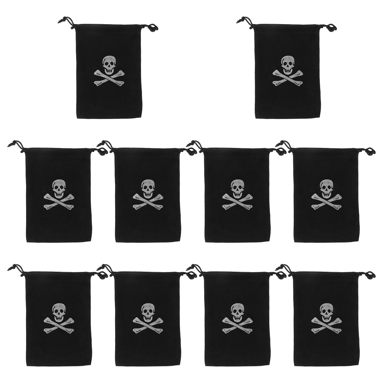 

10 Pcs Outdoor Ornaments Pirate Drawstring Bag Halloween Pouch Candy Gift Decor Fashion Coin Child