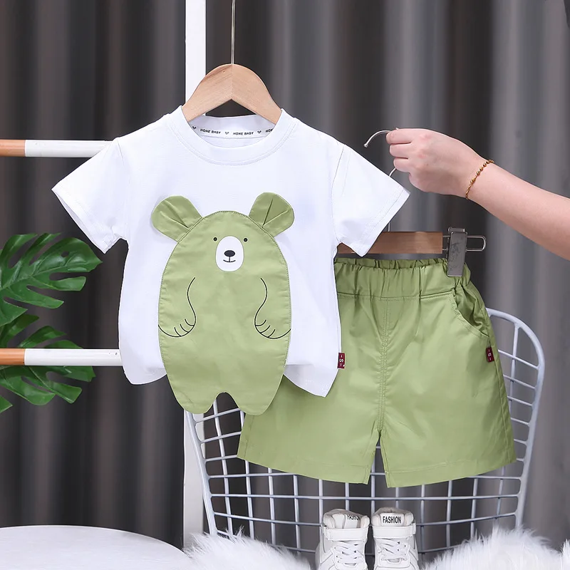 

Boys Clothing Sets Summer 2024 Children Cotton T-shirts Short Pants 2pcs Cartoon Suit For Baby Tracksuits Toddler Outfit Kids 5Y