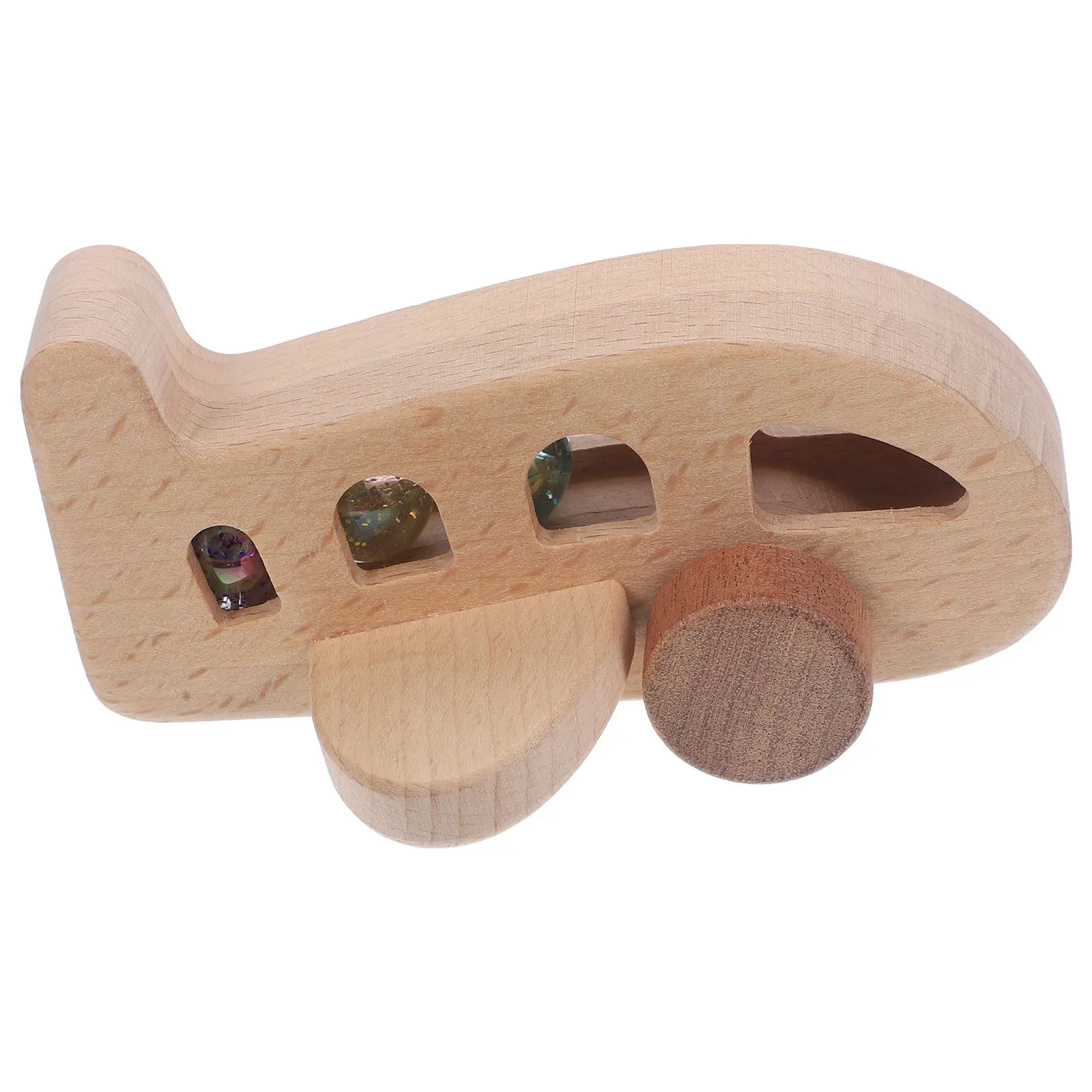 

Wooden Airplane Marbles Decorative Airplane Rattle Funny Educational Baby Plaything for Toddlers Boys Girls Hand Muscle Exercise