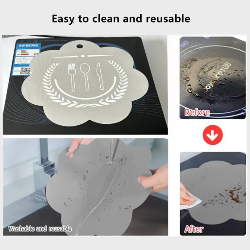 1 Pcs Induction Cooktop Mat Cooktop Scratch Protector For Induction Stove Multifunctional Silicone Mats For Air Fryer Liners