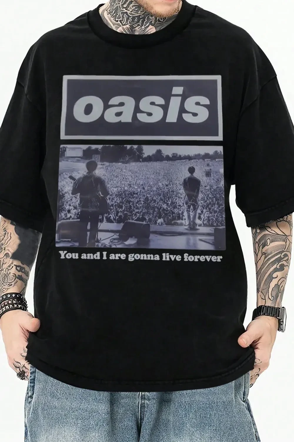 Oversized O-Oasis TShirt Mens Womens Cotton Tees Summer Casual Short Sleeve Round Neck Clothing Loose Top Trend Unisex Tee
