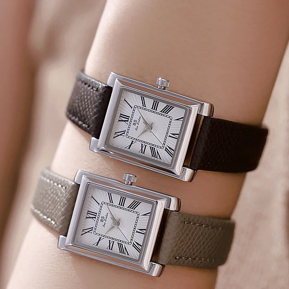 Fashion Women’s Watch High Quality Leather Strap Quartz Timepiece Elegant Thin Design Ladies Gold Casual Dress Wristwatch Gift