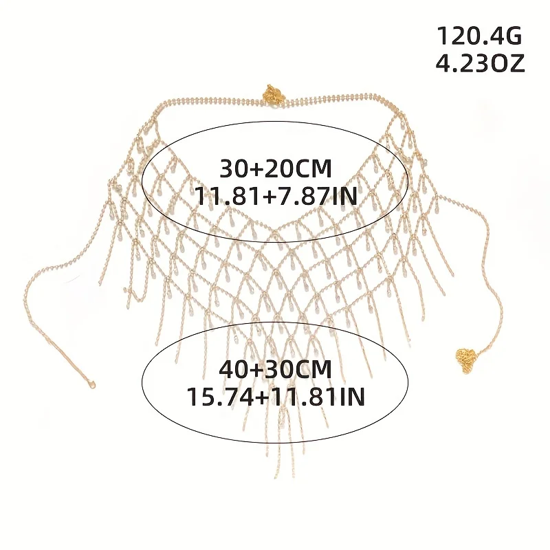 Hot selling exaggerated tassel body chain, nightclub stage party sexy chest chain, European and American body chain