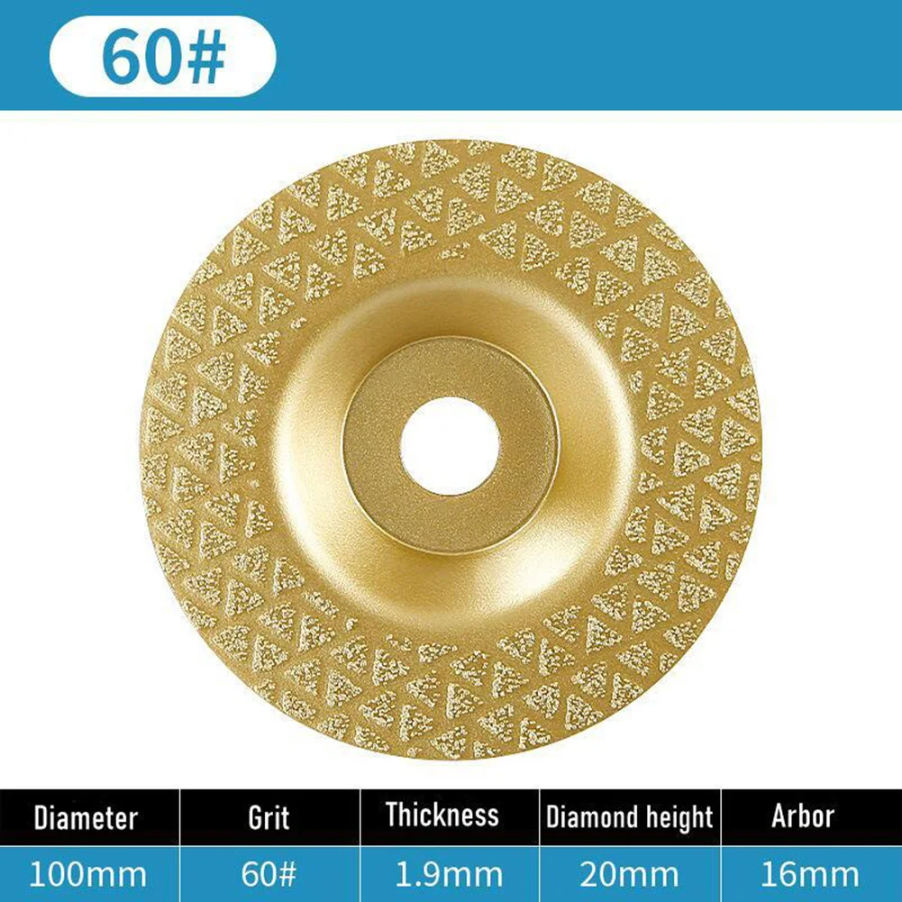 Diamond Cup Wheel Grinding Disc Grinding Plate Vacuum Brazed Wheel 1PC 100mm Cup Dry Or Wet Working Diamond Cup