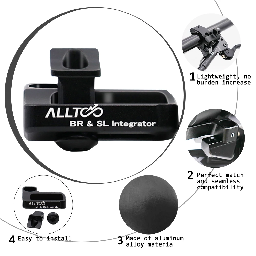 Aluminum Alloy Shift Mount Adapter for Integrating SRAM Shifters with Shimano Brakes, I-Spec EV and I-Spec II Compatible R/L