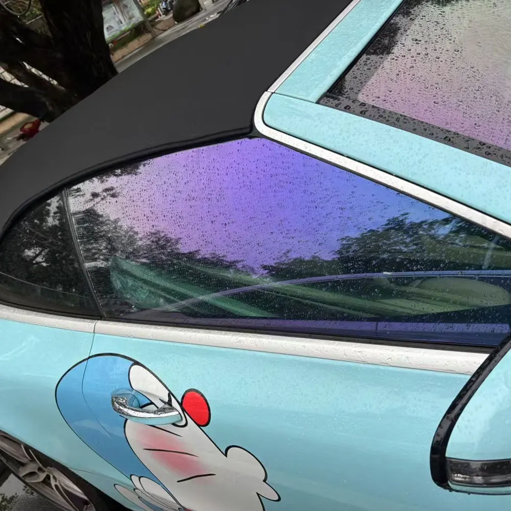 

52 см x 150/300/600 см боковое лобовое стекло автомобиля 72% VLT фиолетовое тонирование стекла виниловая тонировочная пленка с солнечным хамелеоном нанокерамика с защитой от ультрафиолета