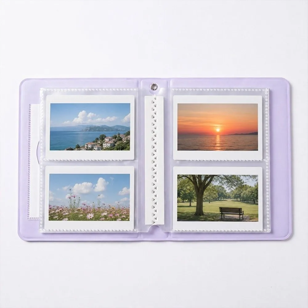 Waterproof 3 Inch 40/64 Slot Photo Album Heart Cutout Chain Decor Card Book Macaron Photo Binder Kpop Card Keep