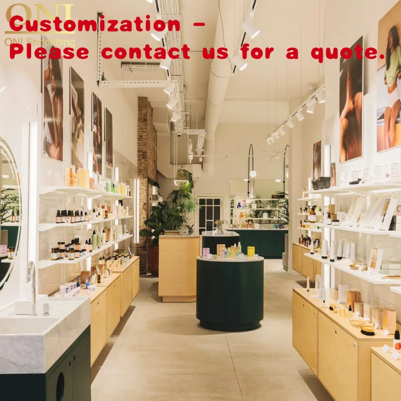 

Custom.ONI Shopfitting Роскошный открытый многослойный магазин макияжа Настенная витрина Косметическая витрина Поставка мебели для салона красоты