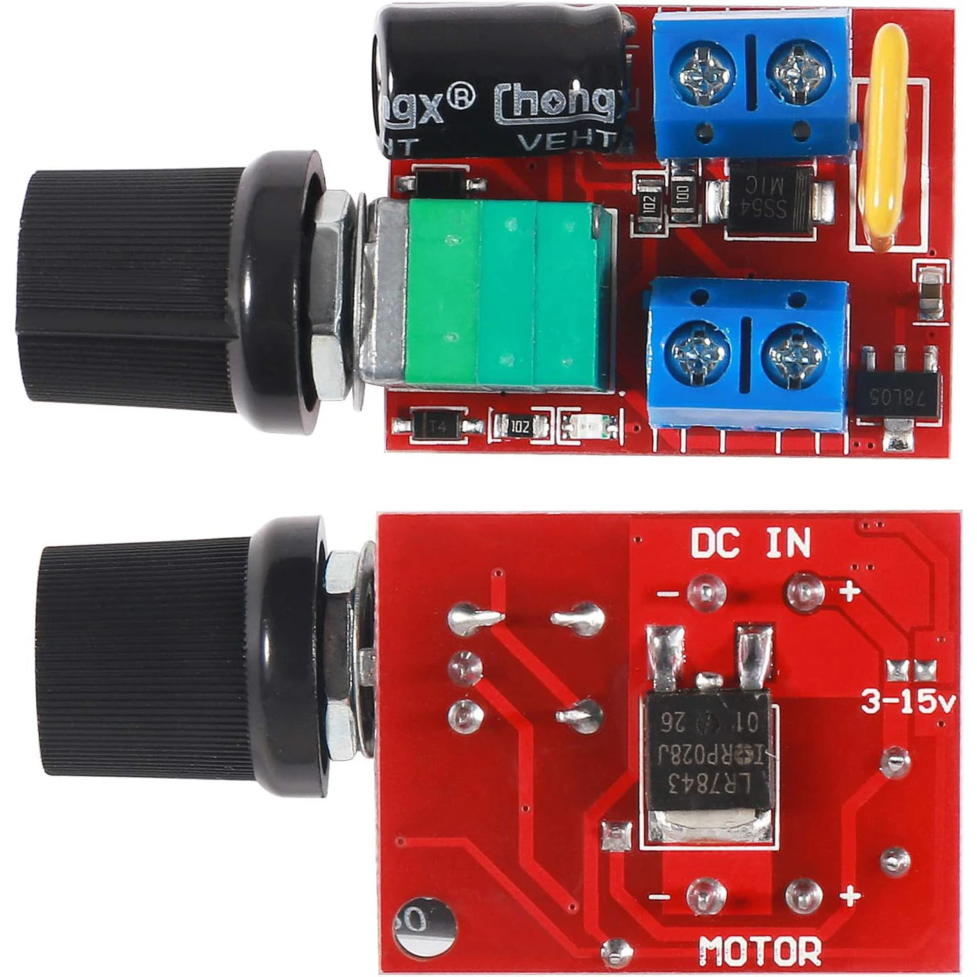 Mini contrôleur de vitesse de moteur PWM, variateur LED, technologie de commutation, ultra petit, 5A, DC 3V, 6V, 12V, 24V, 35V, 4 pièces