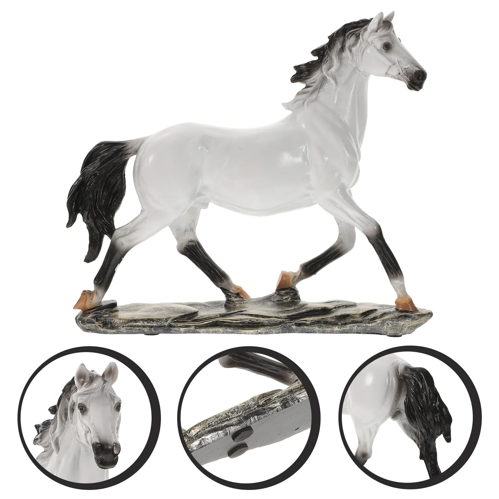 

1Pcs Resin Horse Art Sculpture Exquisite Detail Decor for Living Room Bedroom Desktop Feng Shui Decoration Gift for Men Women
