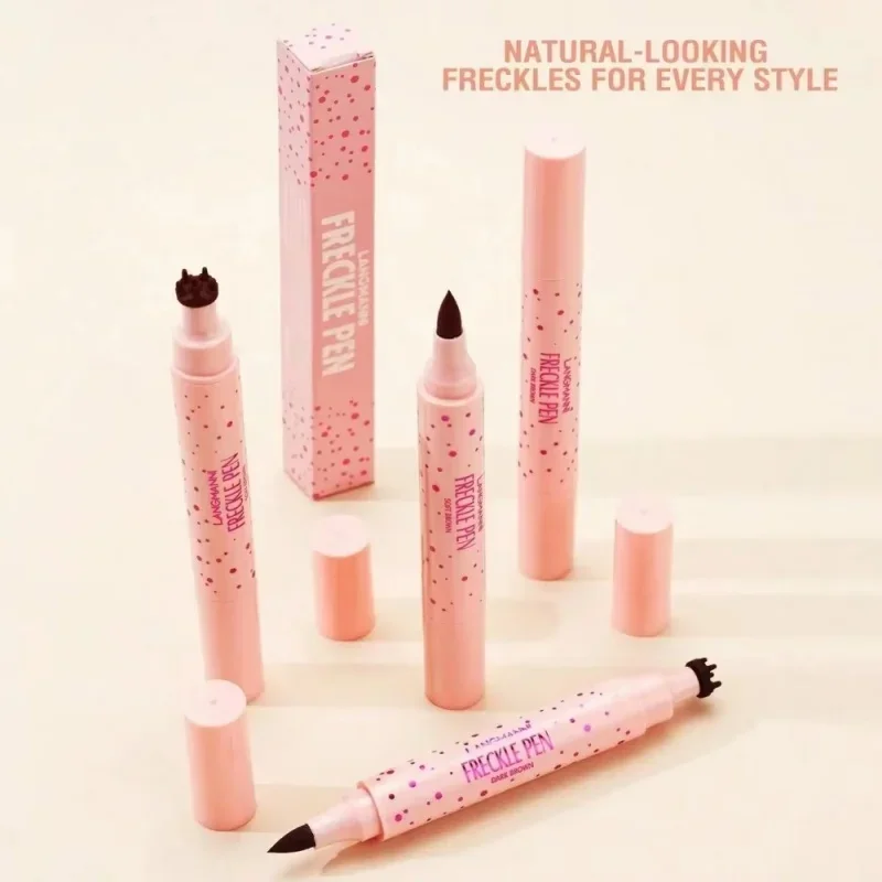 2 IN 1 Natural Fake Freckles Pen Waterproof Face Brown Eyeliner Dot Spot Pen Makeup Waterproof Dot Spot Pen Pretend Makeup Tool