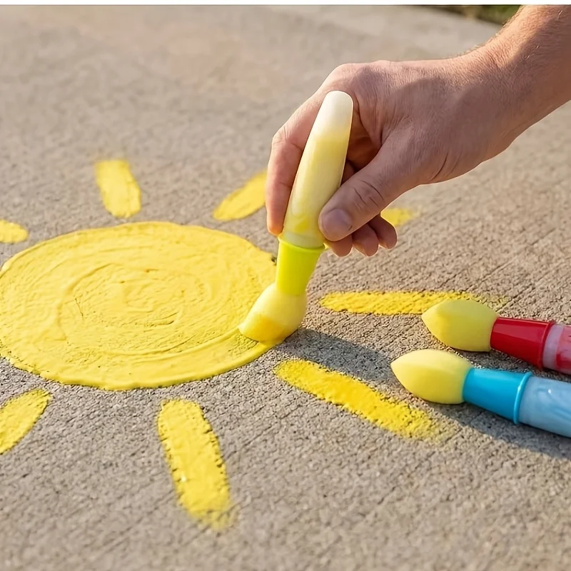 Juego de 3 pinceles de esponja para interior/exterior, adecuados para grafitis en entradas de vehículos, pintura de paredes y otros escenarios creativos al aire libre