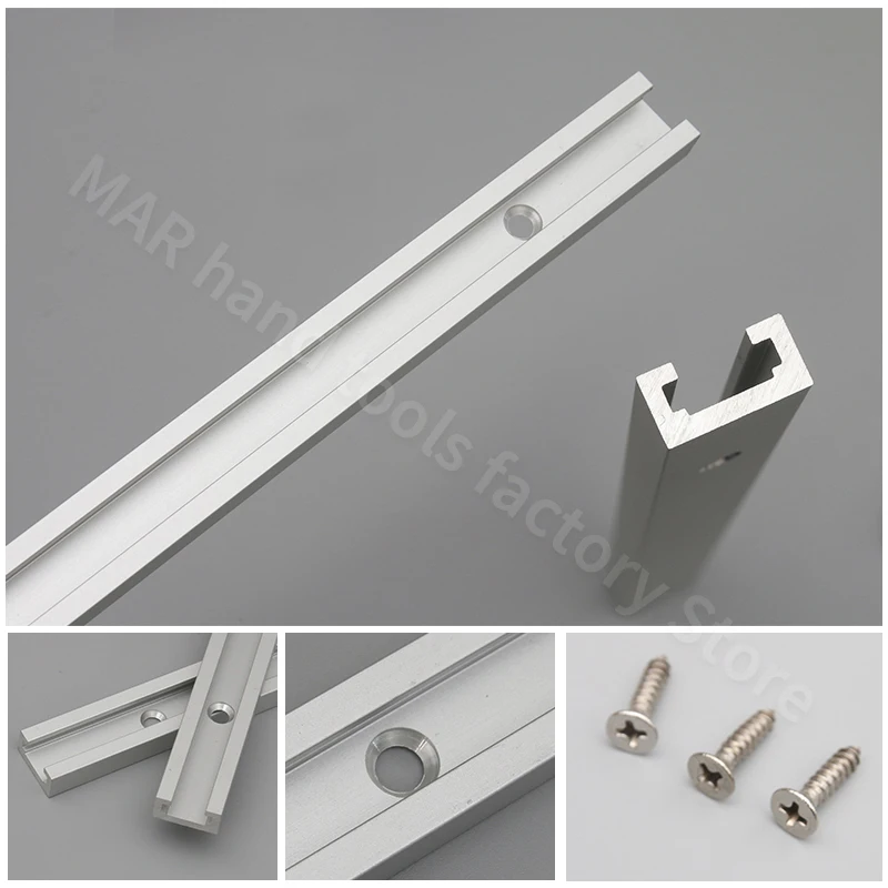 Woodworking Fixture Set T-track T-slot Miter Track Jig 0.3M-1.22M T Track Slider M8 T Screw M8 Nut Saw Table Hold Down Clamp