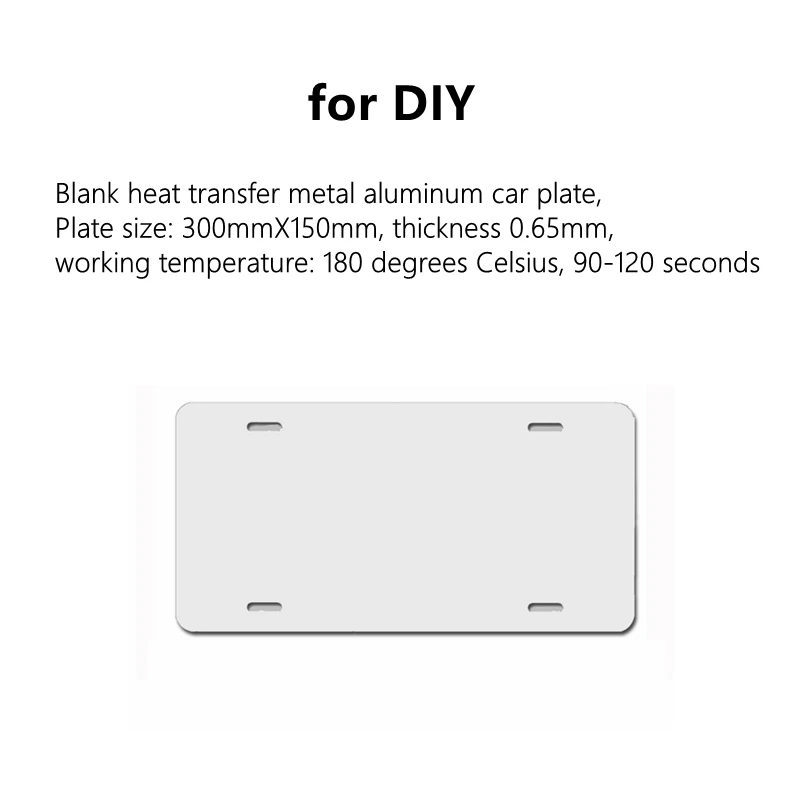 Sublimation Board Whitespace Long Panel Blank Thermal Heat Transfer Metal Aluminum Car Plate LOGO ID DIY UV Printing Wholesalers