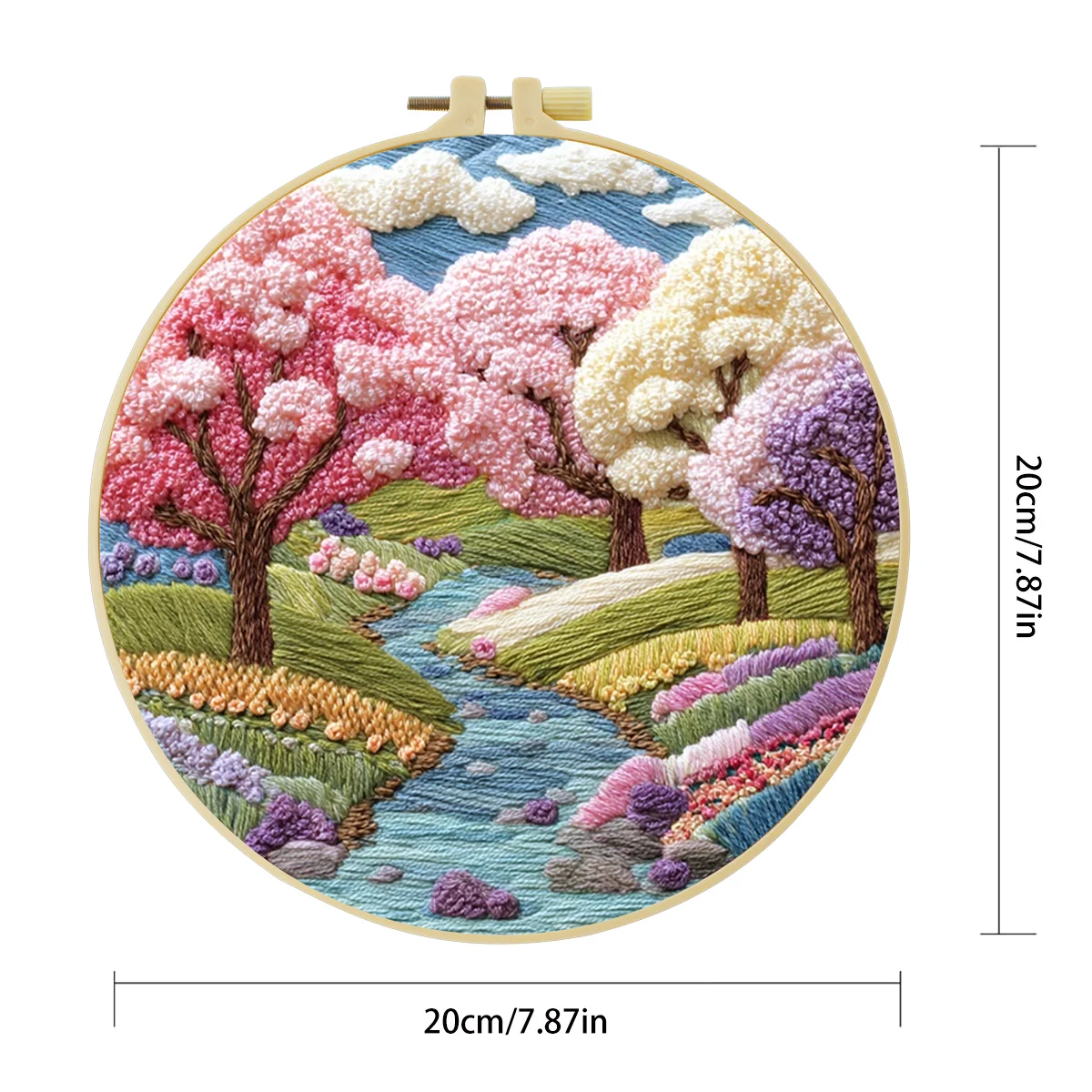 1 Stück 20X20CM/15X15CM 7,87/6,3 Zoll Berg-Stickerei-Starter-Kit DIY-Kit DIY-Stickerei-Set Handarbeiten Nähkunst – Detail 5