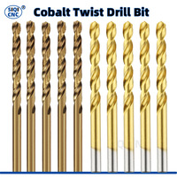 SIQICNC M35 Cobalt Twist Drill Bit Set (1-13mm) - HSSCO/HSSE for Metal, Stainless Steel, Aluminum, Wood - 5/10Pcs