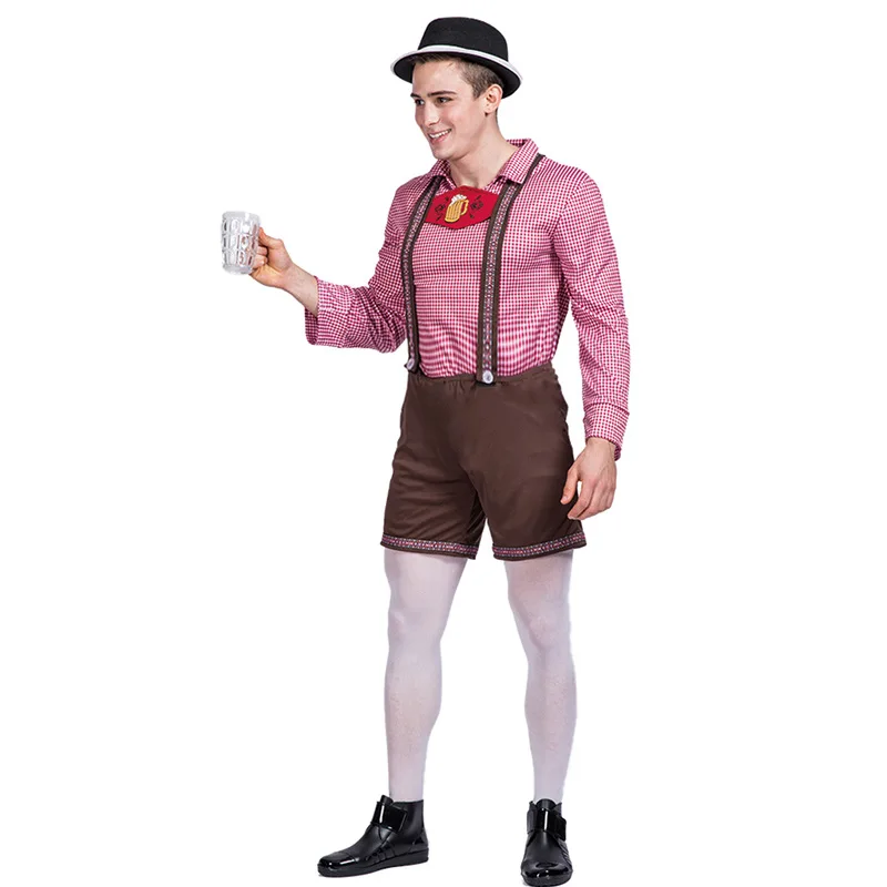 Oktoberfest Lederhosen Costume German Munich Oktoberfest Clothing Adult Men's Beer Party Overalls Traditional National Costumes