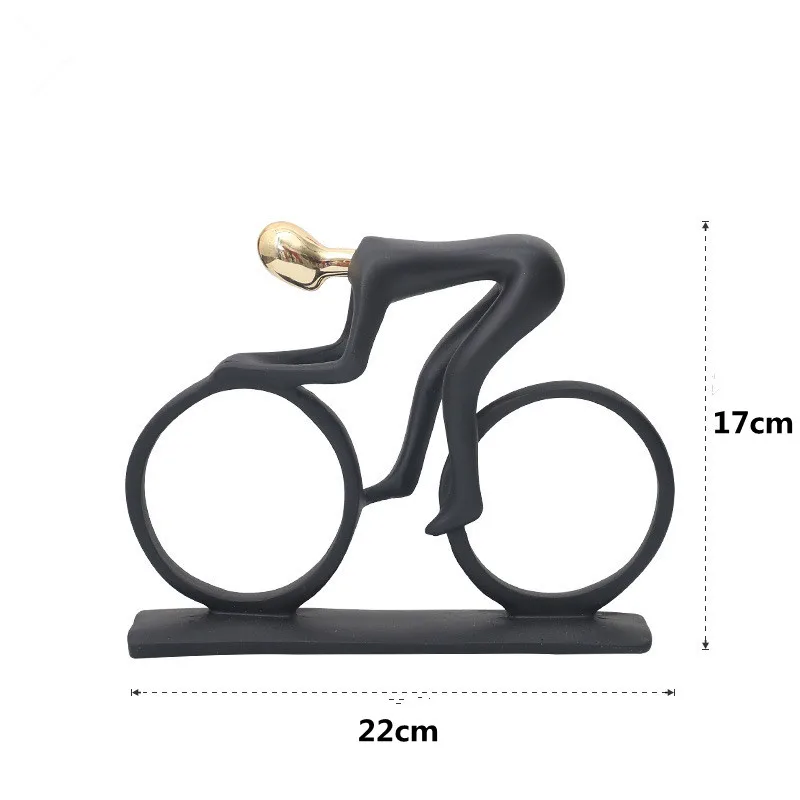 Abstract Bicycle Rider Statue, Modern Figurines, Sculpture, Sportsman Bike, Cyclist Cycle, Office, Living Room Decor