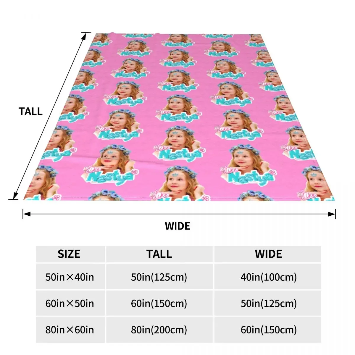 Cute Like Nastya Girl Knitted Blanket Anime Cartoon Wool Throw Blanket Home Couch Decoration Ultra-Soft Warm Bedsprea