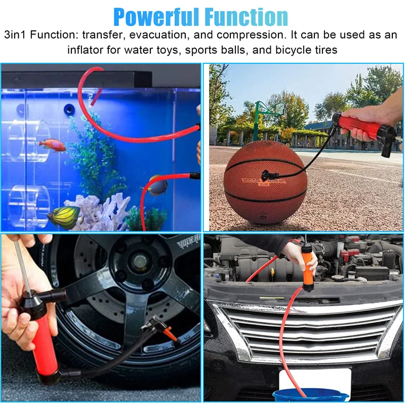 ضخ الزيت والغاز مع أنبوب سيفون لنقل المضخة اليدوية النفط السائل المياه الكيميائية مضخة توصيل مضخة يدوية نموذج السيارة #4