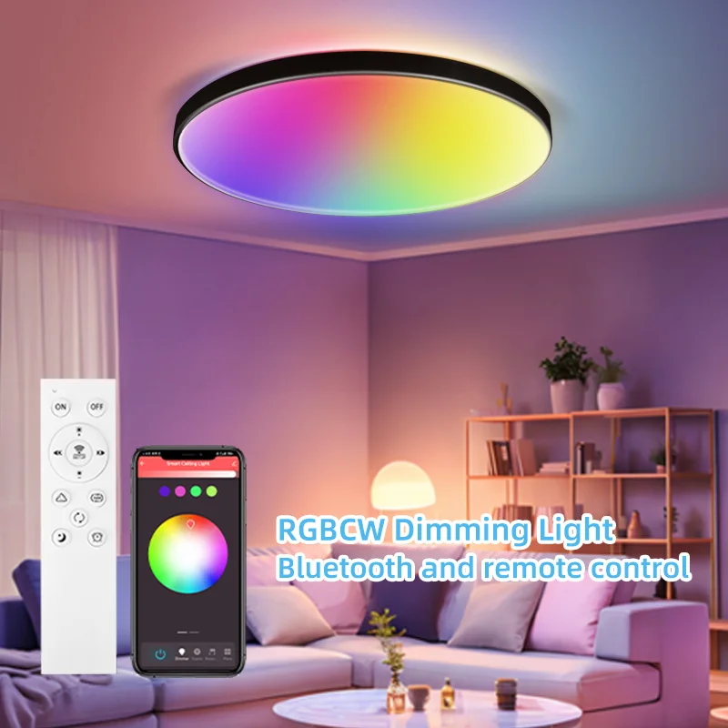 Plafoniere a LED intelligenti controllo APP plafoniera 110-265V dimmerabile plafoniera RGB lampada da soffitto per camera da letto apparecchio di