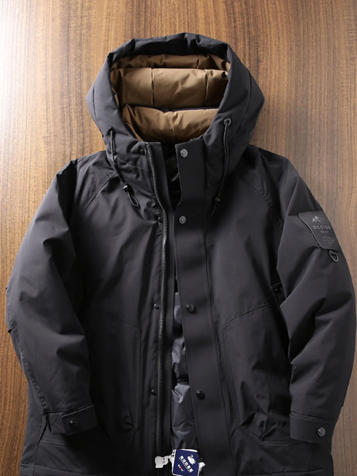 

Мужская модная уличная куртка с капюшоном, 90% белый пух, теплая, ветрозащитная, осенне-зимняя, стандартной длины, городской стиль