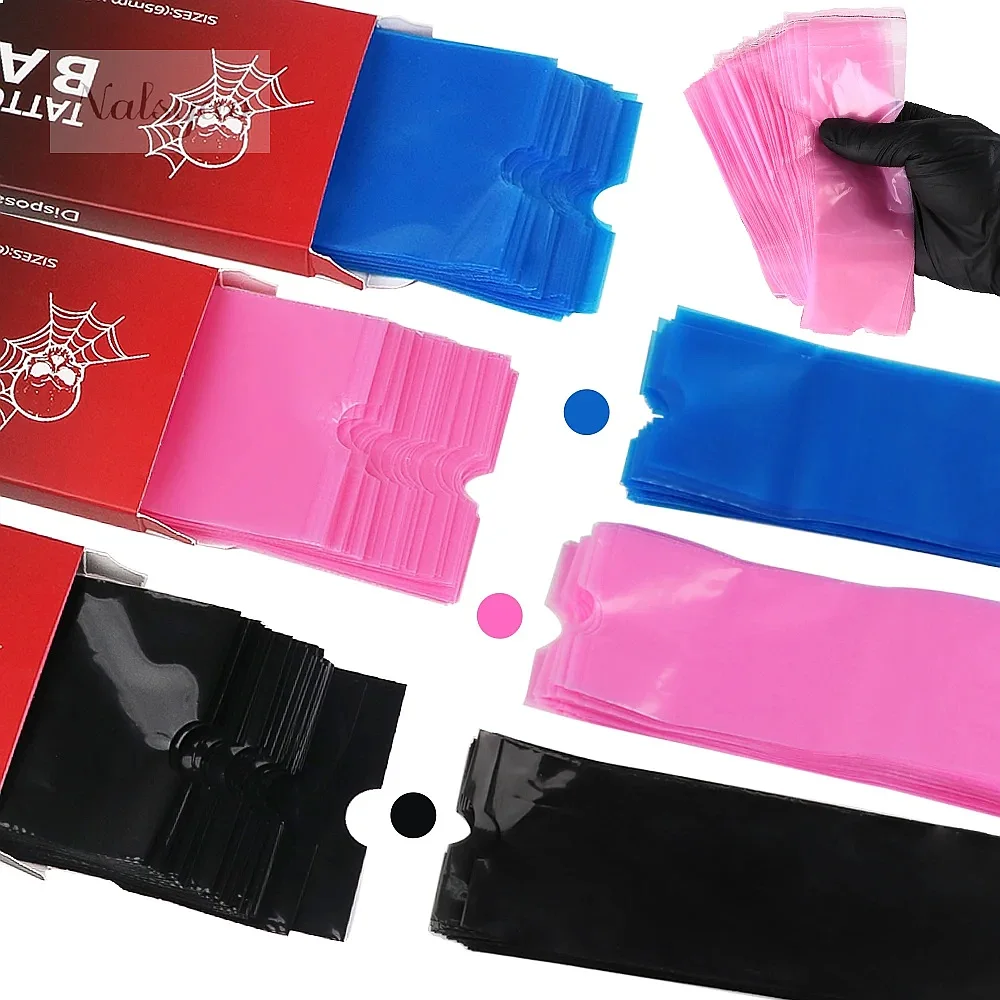 100 PCS Waterproof Tattoo Pen Barrier Film Protective Cover for Tattoo Machine Pen Anti Fouling Color Packaging Film