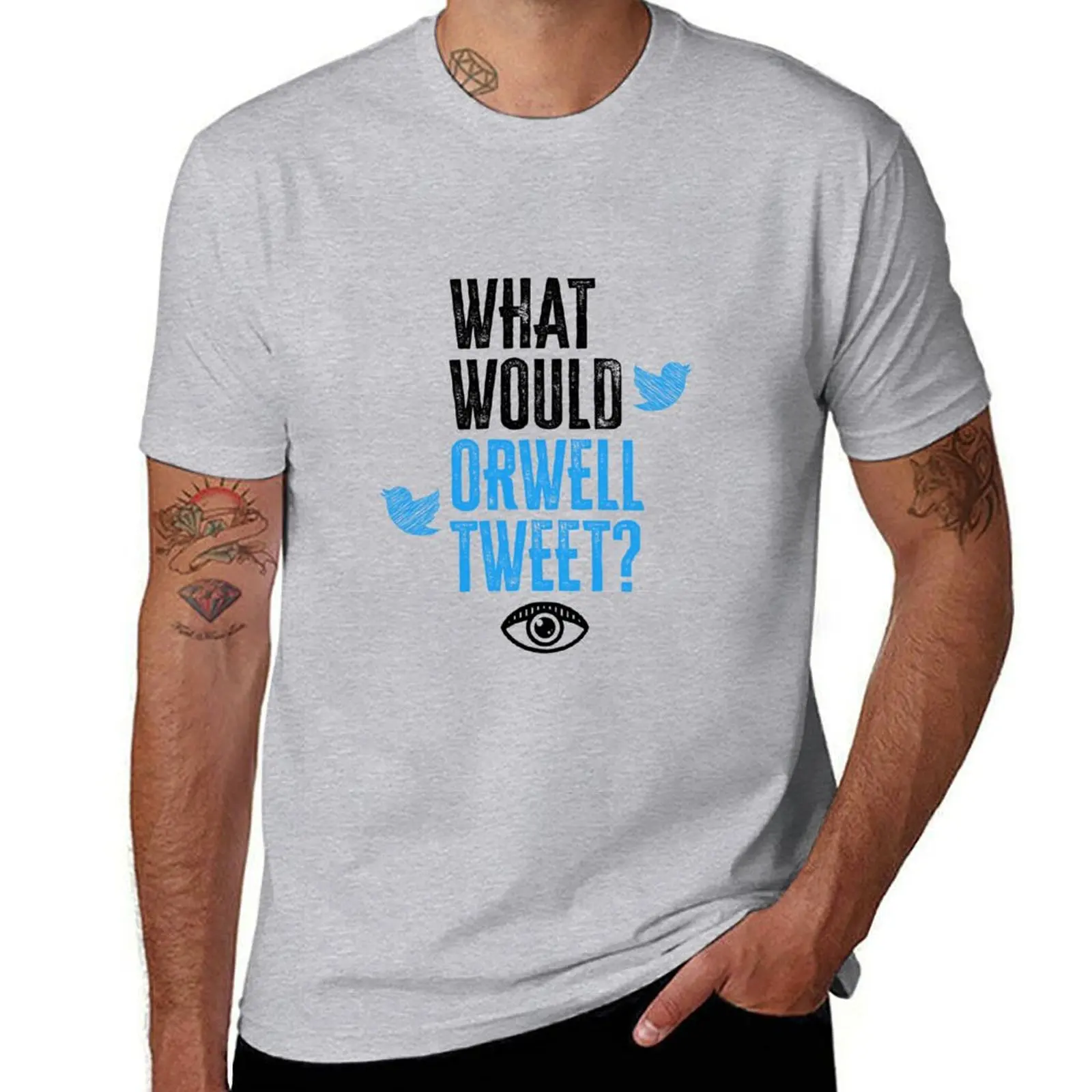 What Would Orwell Tweet? T-shirt blacks tops heavyweights cute tops mens t shirt graphic